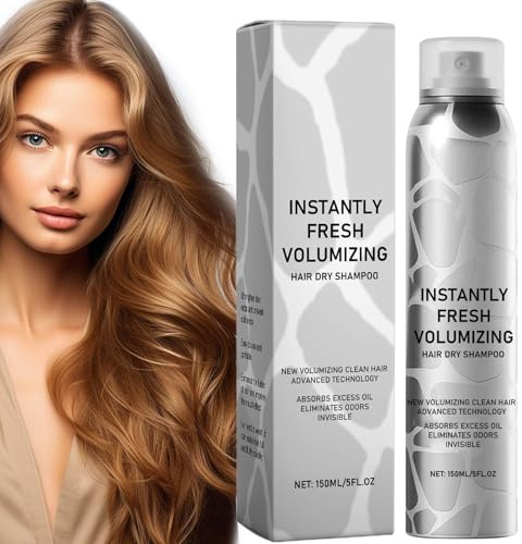 Shampoo secco per capelli scuri, 150 ml, spray per capelli per più volume, per donne e uomini, pulizia delicata, ripristinante nutriente, addensante