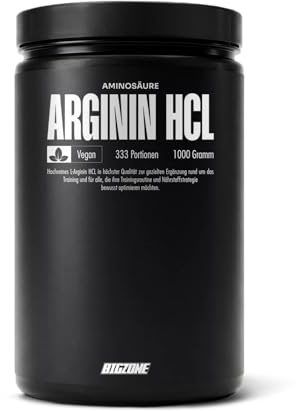 Big-Zone L-Arginin HCL Pulver Aminosäure Booster | Rein & optimal löslich | Top Qualität | Power, Kraft, Ausdauer, Pump | 1000g