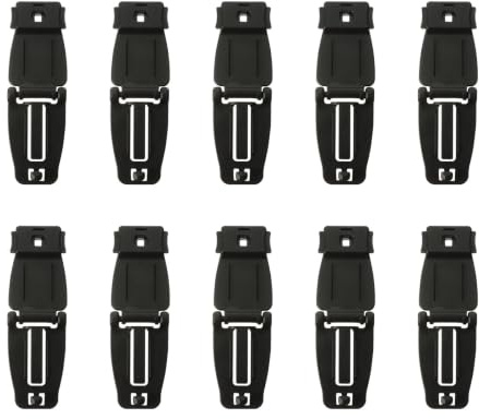 SHERCHPRY Boucles de Connexion Légères et Portables pour Sangle à Dos 10pcs en Plastique Noir Accessoires Multifonction pour Équipements Tactiques et Activités en Plein Air