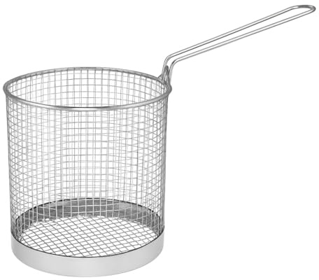 Chabrias Ltd 15cm Stainless Steel Food Strainer with Handle – Fine Mesh Strainer Sieve for Spaghetti, Vegetables, Noodles & Pasta – Durable Round Colander Basket for Kitchen & Catering Use