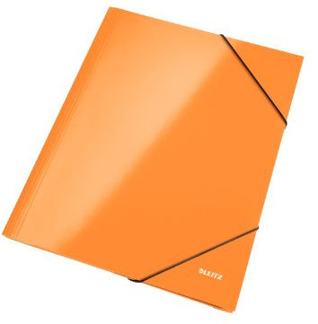 Leitz WOW 3 Eckspannermappen, A4, mit Gummibandverschluss, 10 Stück orange