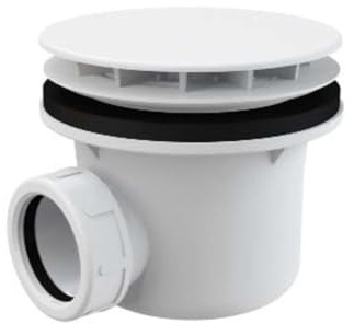 Dusche Ablaufgarnitur DN 90 Ablaufbogen Geruchsverschluss Siphon Sifon Duschtassse Garnitur Abdeckplatte ABS Weiss Duschtasse