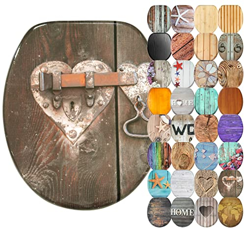 Sanilo WC Sitz mit Absenkautomatik, viele schöne Holz Toilettendeckel zur Auswahl, hochwertige und stabile Qualität (Türschloss)