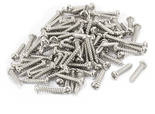 sourcing map Tornillos Autoperforantes de Cabeza 100piezas M2 x 10mm Acero Inoxidable STL Phillips Pan Redondo
