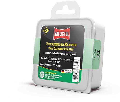 BALLISTOL 23210 Filzreiniger Klassik - Laufreiniger für Gewehr Kal. .32 - 60 Stück