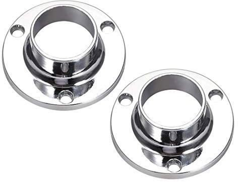 sourcing map Closet Rod Flange,22mm/0.87inch Dia, Wardrobe Socket Bracket Support Holder for Pipe 2Pcs