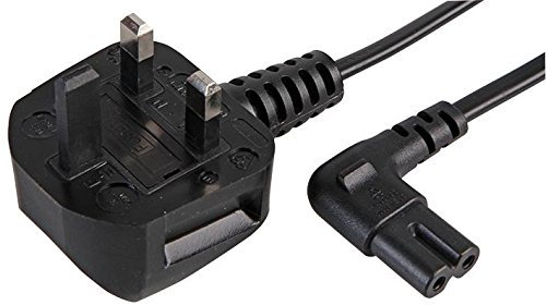 Pro Elec PEL01237 2 m UK Plug to Right Angled Figure 8 Power Cable, Black