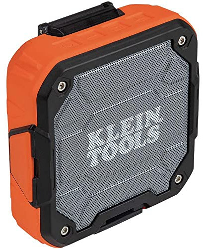 KLEIN TOOLS AEPJS2 Bluetooth Speaker With Magnetic Strip and Hook, Rechargeable, Wireless and Aux Capable, Hands Free Capable, Smart Phone Charging, 10 Hr Run Time, IP54 Dust and Water Resistant