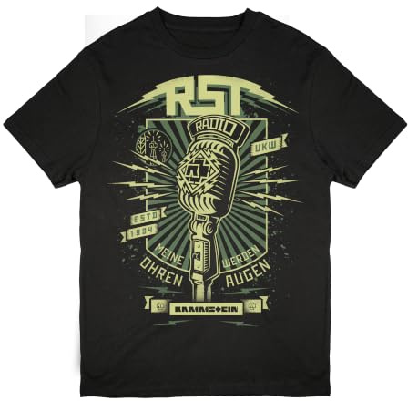 Rammstein T-Shirt Radio schwarz, Offizielles Band Merchandise Fan Shirt mit Brustdruck