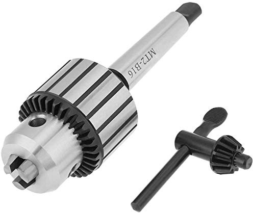 Portabrocas para Corona Dentada mk2, 1-13 mm B16, portabrocas mk2, Corto portabrocas autotracción, Mandril sin Llave, Mandril para Torno MT2, para centrar, taladrar, roscar, rallar