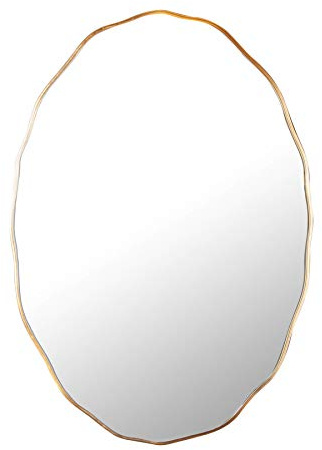 Riess Ambiente Eleganter Wandspiegel ELEGANCIA 100cm Gold ovales Design Spiegel Badspiegel Flurspiegel