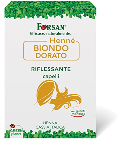 Matt, Hennè Biondo Dorato, Riflessante Capelli a Base di Henna, con Estratti di Curcuma e Rabarbaro, 100% Naturale, Rafforza i Capelli, Utile per Coprire i Capelli Bianchi, 2 Buste Monodose da 50 g