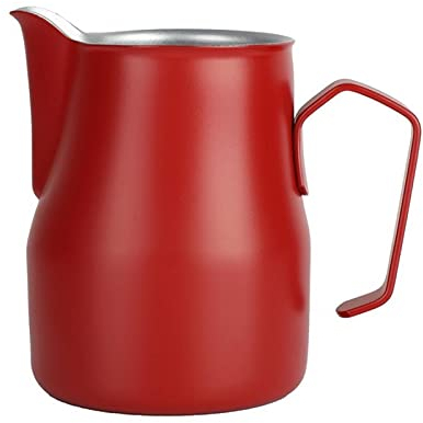 Sauce Boat 350ml Stainless Steel Frothing Pitcher Craft Espresso Coffee Barista Latte Milk Cream Cup Frothing Jug Pitcher Gravy Boat (Color : Red)