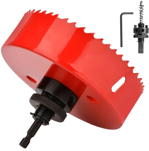GUOQEE Scie-cloche de 75 mm avec mandrin à changement rapide, foret HSS bi-métal pour bois, contreplaqué, PVC, cloison sèche et tôle
