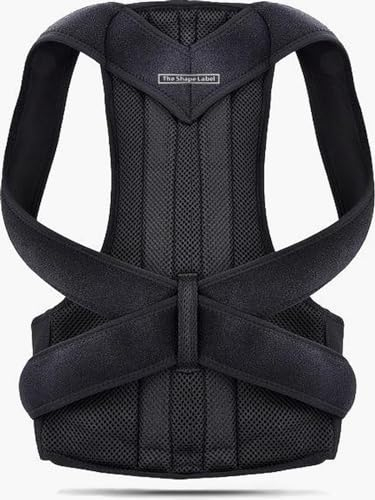 The Shape Label™ – Shoulder Brace Pro - Rücken Geradehalter, Haltungskorrektur Rücken Herren & Damen, Rückenstützgürtel & Rückenbandage für besseren Halt - XXL