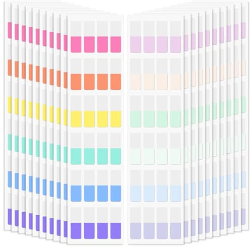 480 Stück Haftindex-Tabs, farbige Streifen Seitenmarker, beschreibbare und repositionierbare Datei-Registerkarten, Flaggen für Seiten, Lesen von Notizen, Klassifizieren von Dateien, 12 Farben (1,1 x