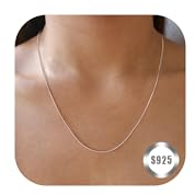 LOLIAS 1MM Schlangenkette Silber 925 - Damen Silberkette Ohne Anhänger - Schlangen Kette Halskette Schmuck 16202224 Zoll