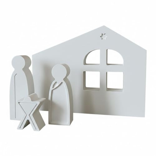 Generisch Weihnachtskrippe | Weihnachtsdekoration | Krippe aus Raysin | Scandi Stil