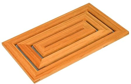 100% Luxury Bamboo Floor and Shower Bath Mat Wooden Shower Mat with Skid Resistant Duckboard