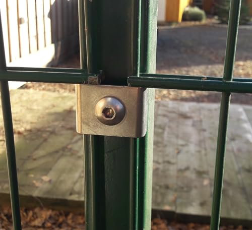 Klemme Element Mattenbefestigung Doppelstabmattenzaun Halter Befestigung 10 Stück für Stabstärke 6/5/6 und 8/6/8 geeignet. Edelstahl + Niet (Lieferumfang: 10 Klemmen + 10 Nieten)