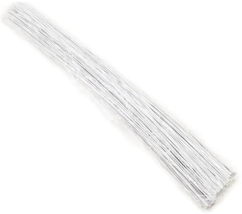 Blumendraht 50 Stück 0,45 mm 36 cm Blumendraht mit Papier bedeckt, künstliche Zweige, Zweige, Eisendraht for DIY/Nylon-Blumenzubehör Gartendraht (Color : White, Size : 50pcs)