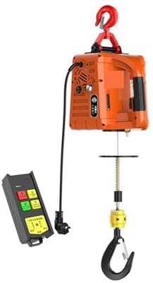 KOZWAY Treuil Grue de Levage électrique Miniature Domestique Petit palan de Levage palan électrique de Traction télécommandé (Color : 1 UK, Size : 500kg 7.6m)