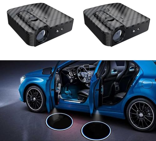 ＨＡＯＡＮＧＺＨＥ 2 Pezzi Luci per Porte Auto Personalizzate, luci per proiettori per Porte Auto Personalizzate, ggiungi Il Tuo Logo e Testo Luce LED per Portiera Auto, Compatibile con Tutte Le Auto