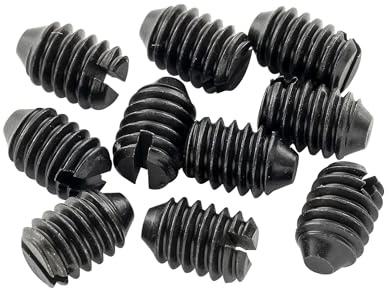 Musiclily Pro UNC#8-32X1/4 Zoll Edelstahl Schrauben Set für USA Fender Tele Style E-Gitarre Potiknöpfe, Schwarz (10er Set)