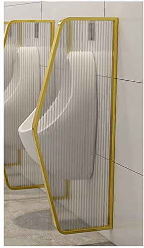 CHBGLNTY Sichtschutzwände für Urinale, wandmontierter Urinal-Trennwandschutz, Edelstahlrahmen und Trennwand aus durchscheinendem Glas (Titanium, 2 Stück)