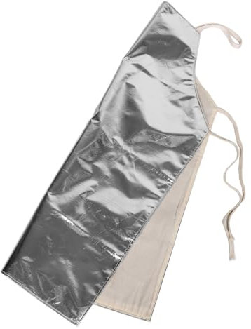 SOLUSTRE Delantal De Trabajo Ignífugo De Aluminio Resistente Al Calor Delantal De Seguridad Para Soldadura y Cocina 95cm Protección Térmica Industrial