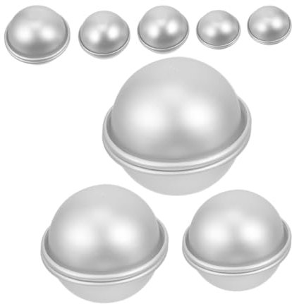 NUOBESTY 16 Stück Multifunktionales Aluminiumlegierung Badesalzkugelformen Kugelförmige Selbstgemacht Bastelform für Badekugeln und Seifen Bruchfest Wiederverwendbar zum Basteln