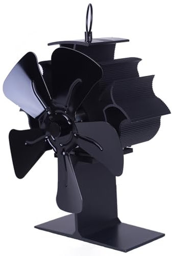 Wood Stove Fan, 5 Blades Heat Powered Fireplace Fan for Wood Burning Stoves, Mini Stove Top Eco Fan for Wood/Log Burner/Heater/Fireplace Accessories, Motors Quiet Operation Circulating Warm Air