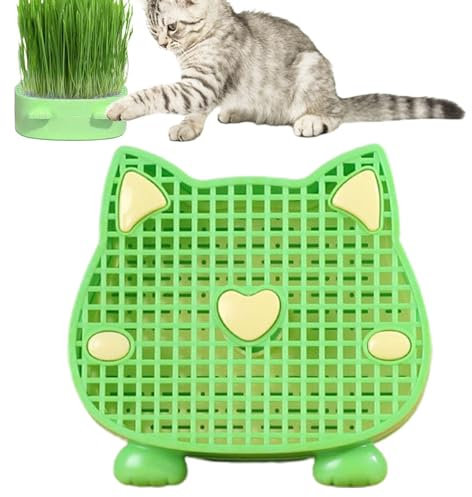 Yuecjian Katzengras-Pflanzgefäß, geschichtete Katzenminze, Katzengras, Pflanzkasten mit Netzschale, Kindergarten für Katzen, Gras, Tasse, Pflanzgefäß