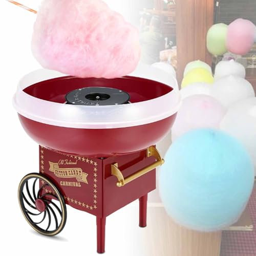 NVYAZJ Retro Candy Floss Machine, 500W Cotton Candy Maker, High Temperature Resistance, Safety Preventing Spills for Gatherings Wedding Family Birthday Party