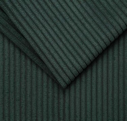 TAPHICEROS Cord Stoff, Grün, 100cm x 142cm, Meterware, Polsterstoff Material, Möbelstoff, Dicker Rippenstoff, Kord-Stoff, Bezugsstoff, Dekostoff für DIY Möbel Sofa Couch Kissenbezüge Kleidung