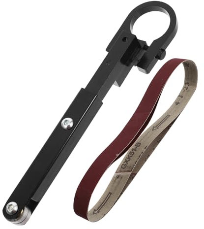 SHINEOFI Kit Accessori Per Levigatrice a Nastro Per Smerigliatrice Angolare, Adattatore e Supporto Robusti 2 Cinture Di Ricambio Per Lavori Di Falegnameria Di Precisione