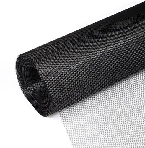 RUIBIXING Fliegengitter-Rollware, Fliegengitter extra stark 120 x 250 cm, Fliegennetz Fenster, schwarzes Fiberglas-Fliegengitter als Meterware, Fliegengitter-Ersatznetz beliebig zuschneidbar