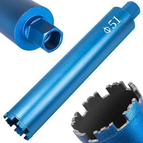 1¼ UNC Corona Diamanta Carotaggio Ø51mm,Lunghezza di Lavoro 400 mm,Sega a Tazza Fresa Carotatrice,Punta per Trapano Diamantata per Cemento,Muratura,Arenaria Calcarea