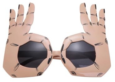 JUKOTA 1 Paar Neuheit Sonnenbrille Party Brille Lustige OK Hand Finger Coole Form der Lustigen Selfie Requisiten Fancy Ball Party-Brille(Gold)