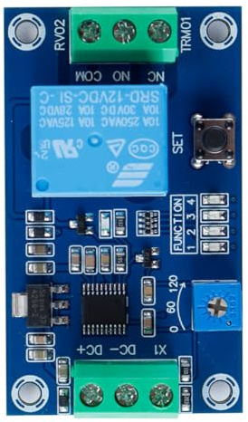Hoite Relé temporizador de retardo de 12 V CC con autobloqueo y retardo de encendido y apagado, Super 555 (12 V CC)