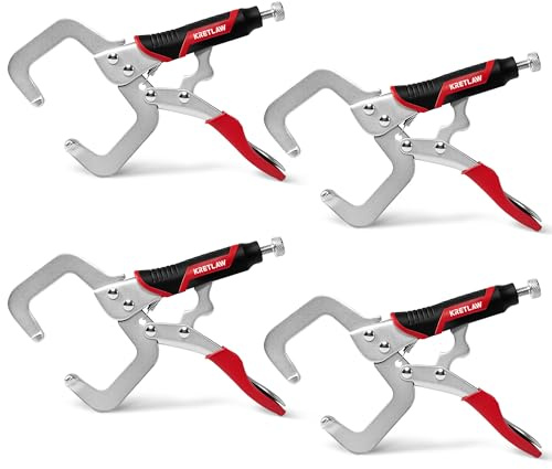 6-Inch 4 Pack C-Clamp Locking Pliers, Heavy Duty welding vise grip clamps for Industrial, DIY, Home