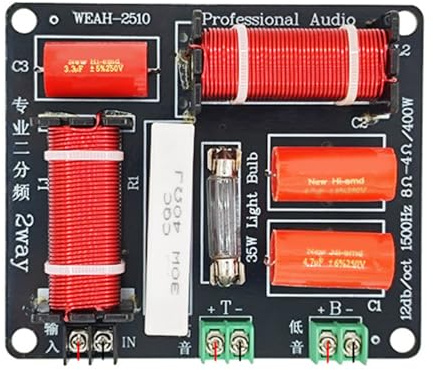 YUGSHNKFC Altoparlanti A 2 Modulo Crossover Potenza Filtri Frequenza Sonora per Sistemi HiFi Costruisce Distributore Bassi Alti