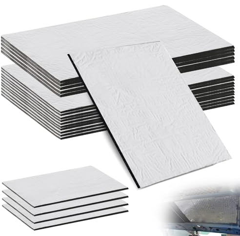 20 Pcs Sound Deadening Self Adhesive, Van Insulation and Soundproofing for Car Trunk Hood Door Floor(25x18x1cm)