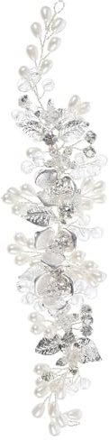 IMIKEYA Bandeau de Mariage en Alliage Argenté Strass Scintillants, Accessoire Cheveux Confortable et Ajustable pour Femmes Lors de Fêtes et Mariages