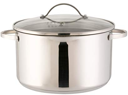 axentia Kochtopf Pado aus poliertem Edelstahl 24cm - Topf mit Glasdeckel - Suppentopf mit Schüttrand - Schmortopf für Induktion, Gas, Ceran & Elektro-Herd, Silberfarben