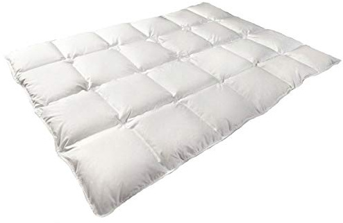 Mayaadi-Home Daunendecke 200x220 cm | 1550g Bettdecke, 15% Gänsedaunen 85% Federn| 100% natürliche Baumwolle | Made in Europe | Steppdecke geeignet für Allergiker | HS53