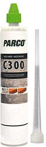 PARCO C300 ml Verbundmörtel, Injektionsmörtel 2k, Chemiedübel für Beton & Mauerwerk, inkl. Statikmischer, styrolfrei, Montagemörtel geeignet für Statikmischdüse Mischerdüsen