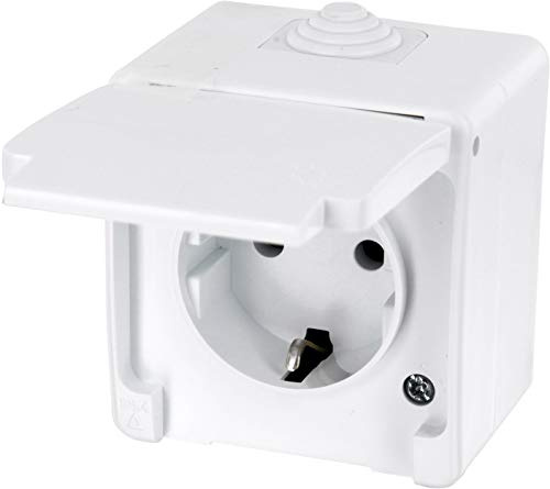 Aufputz Steckdose IP54, All-in-One, Serie G1 reinweiß