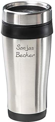 Personalisierter Coffee To Go Becher Kaffeebecher mit Namen für Unterwegs 400 ml BPA-Freier Edelstahl Thermobecher Doppelwandig Vakuumisolierter Isolierbecher mit Gravur