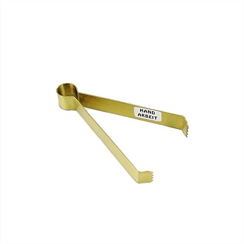NKlaus Räucherkohle zange räucherkohle, zum Räuchern, Messing, 2 Stück | Handarbeit; Herz; Länge: 12cm; Gold; räucherzange; brikettzange kohlenzange